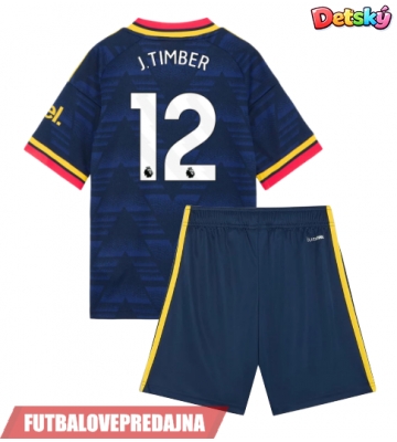 Lacne Dětský Futbalové dres Arsenal Jurrien Timber #12 2026-27 Krátky Rukáv - Preč (+ trenírky)